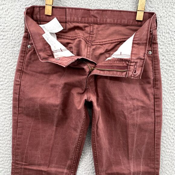 Levis 511 Jeans 28 x 29* Burgundy Slim Straight Classic Denim Cotton Pants Men's - Picture 8 of 16
